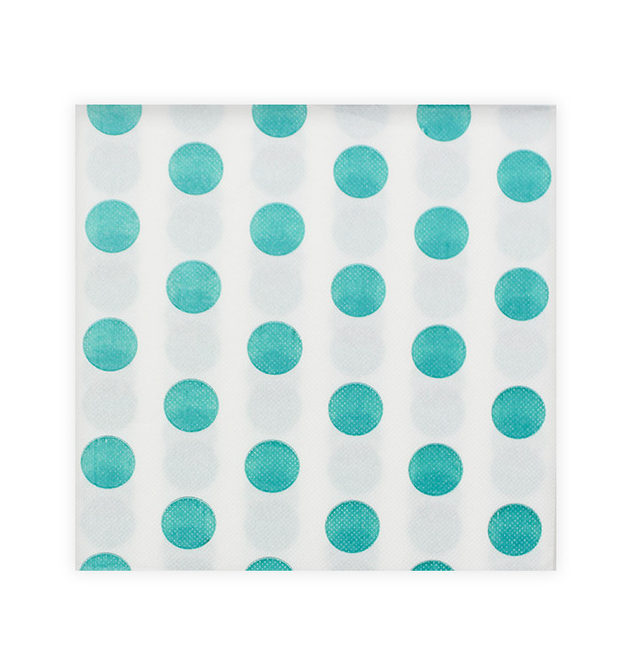 Paper Napkin Double Point "Polkadots Turquoise" 40x40cm (50 Units) 