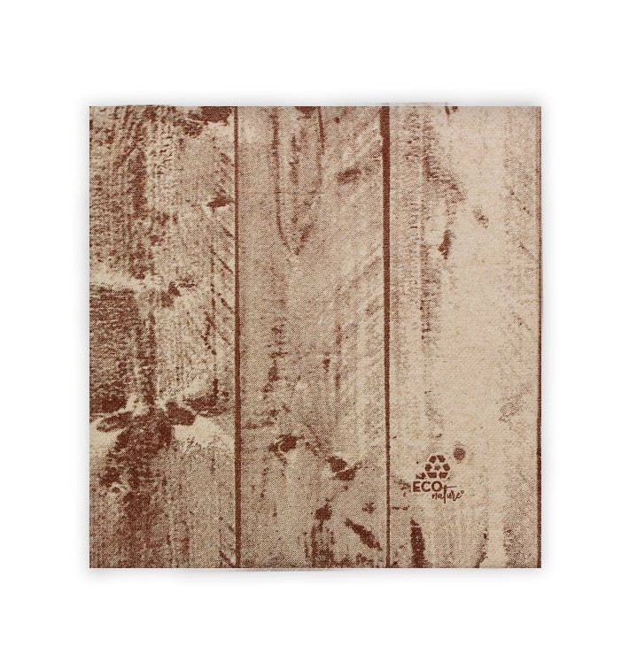 Paper Napkin Double Point "Wood" Kraft 40x40cm (600 Units) 