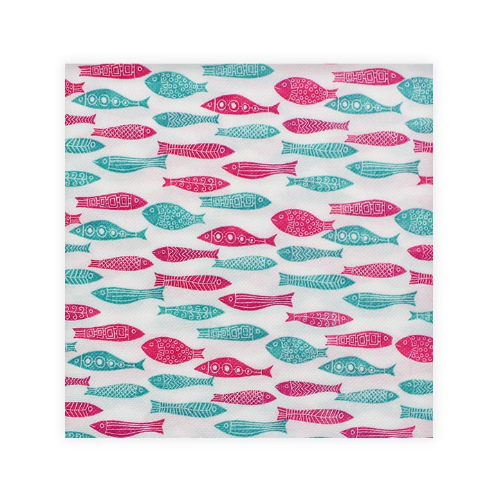 Paper Napkin Double Point "Fish" 40x40cm (50 Units) 