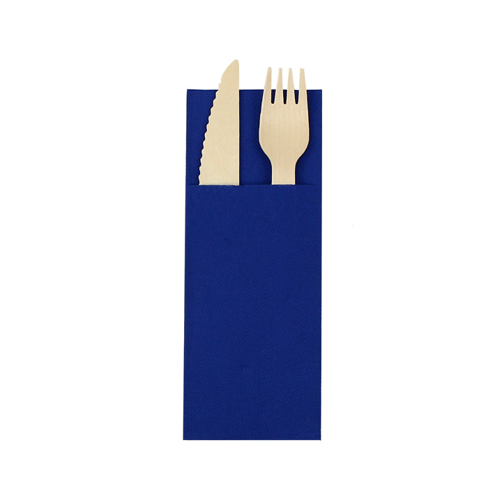 Pocket Fold Paper Napkins Blue 30x40cm (30 Units) 
