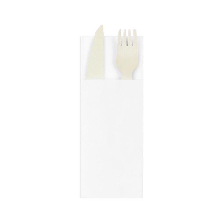 Pocket Fold Paper Napkins White 30x40cm (30 Units) 
