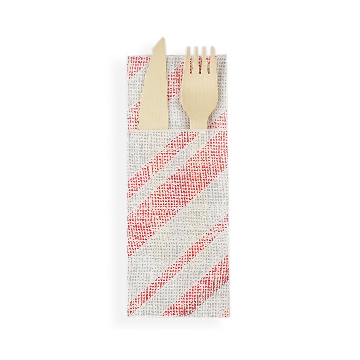 Pocket Fold Paper Napkins Barlovento Red 30x40cm (30 Units) 