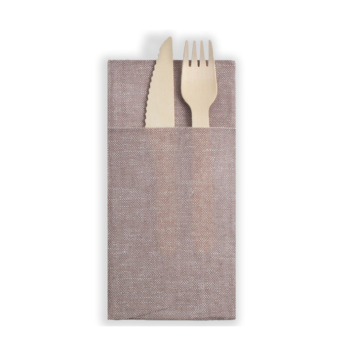 Pocket Fold Paper Napkins Cow Boys Brown 40x40cm (30 Units)