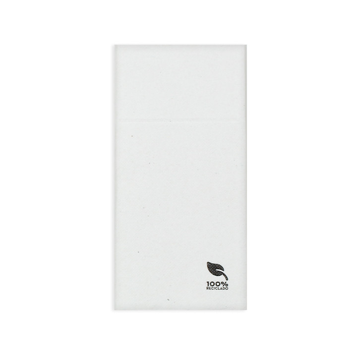 Pocket Fold Paper Napkins White Eco 40x40cm (30 Units) 