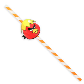 Paper Straw Straight "Pájaros" Design Ø0,6cm 24cm (1000 Units)