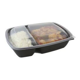 Plastic Lid for Deli Container PP Rectangular shape 2C Black 23x16,5cm (75 Units)  