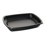 Plastic Deli Container PP Black 600ml 23x16,5cm (75 Units)  