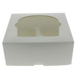 Paper Cupcake Box 4 Slot White 17,3x16,5x7,5cm (20 Units) 