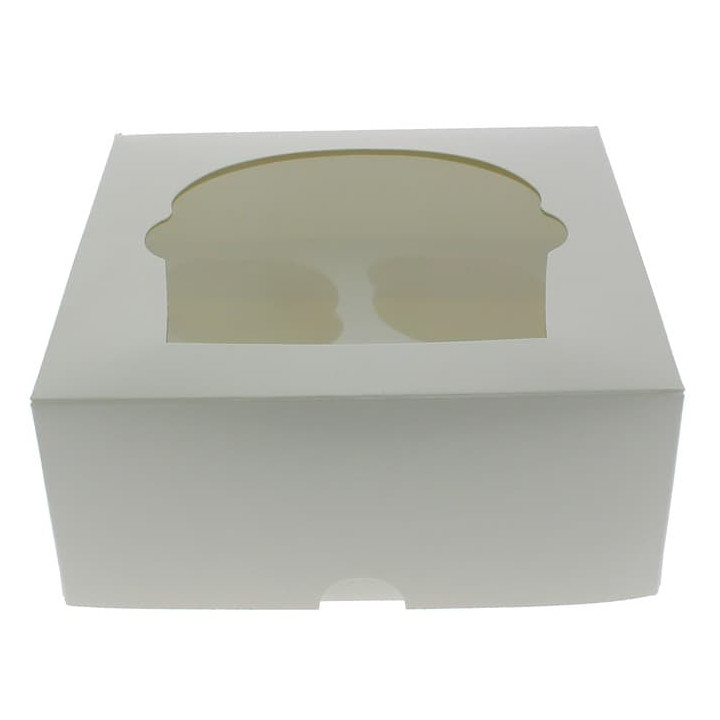 Paper Cupcake Box 4 Slot White 17,3x16,5x7,5cm (20 Units) 