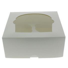 Paper Cupcake Box 4 Slots White 17,3x16,5x7,5cm (140 Units)