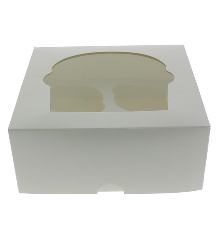 Paper Cupcake Box 4 Slots White 17,3x16,5x7,5cm (140 Units)