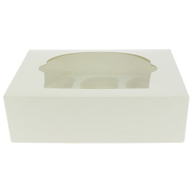 Paper Cupcake Box 6 Slots White 24,3x16,5x7,5cm (100 Units)