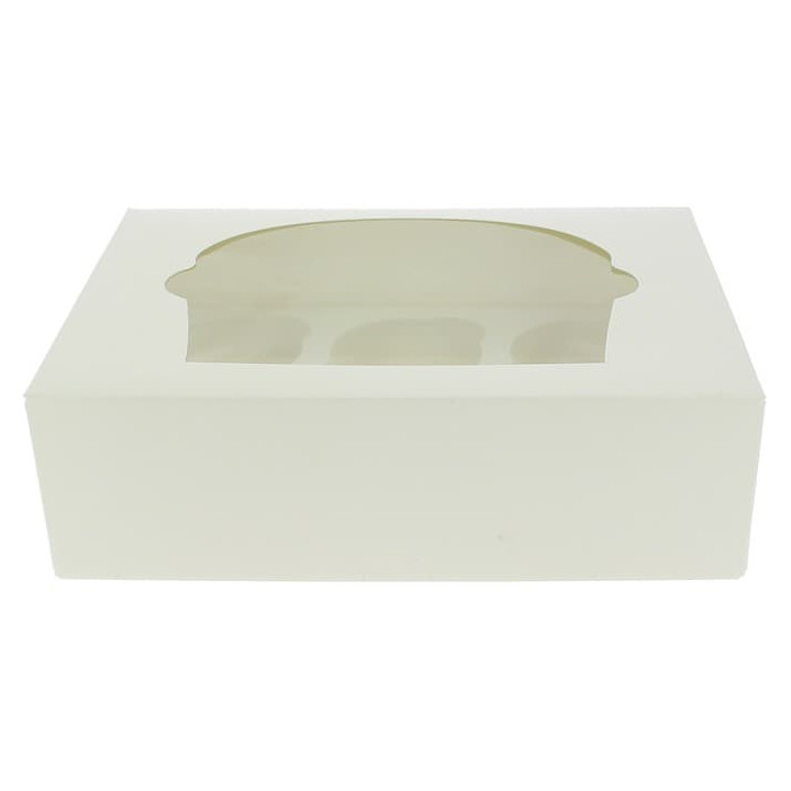 Paper Cupcake Box 6 Slots White 24,3x16,5x7,5cm (100 Units)