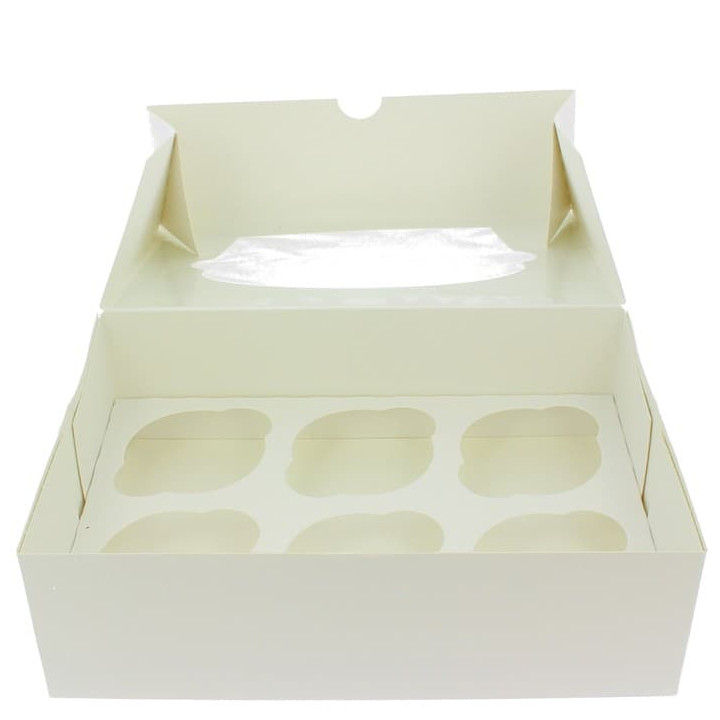 Paper Cupcake Box 6 Slots White 24,3x16,5x7,5cm (100 Units)