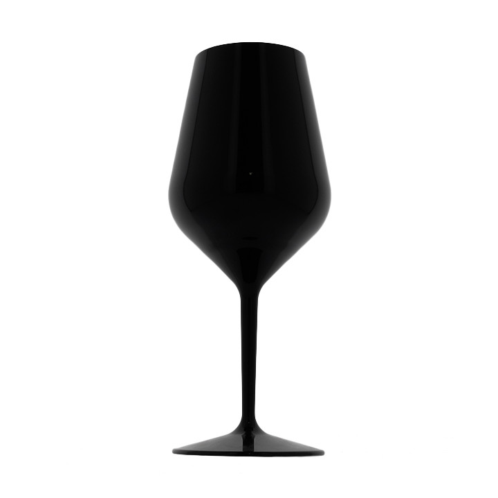 Reusable Plastic Glass Wine "Tritan" Black 470ml (6 Units)