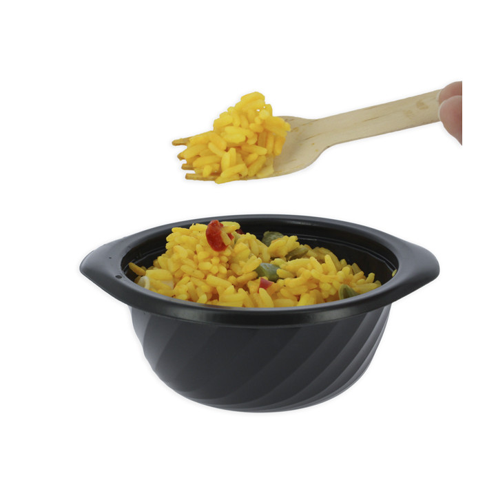 Plastic Deli Container PP Round Shape Black 400ml Ø14,4cm (100 Units)  