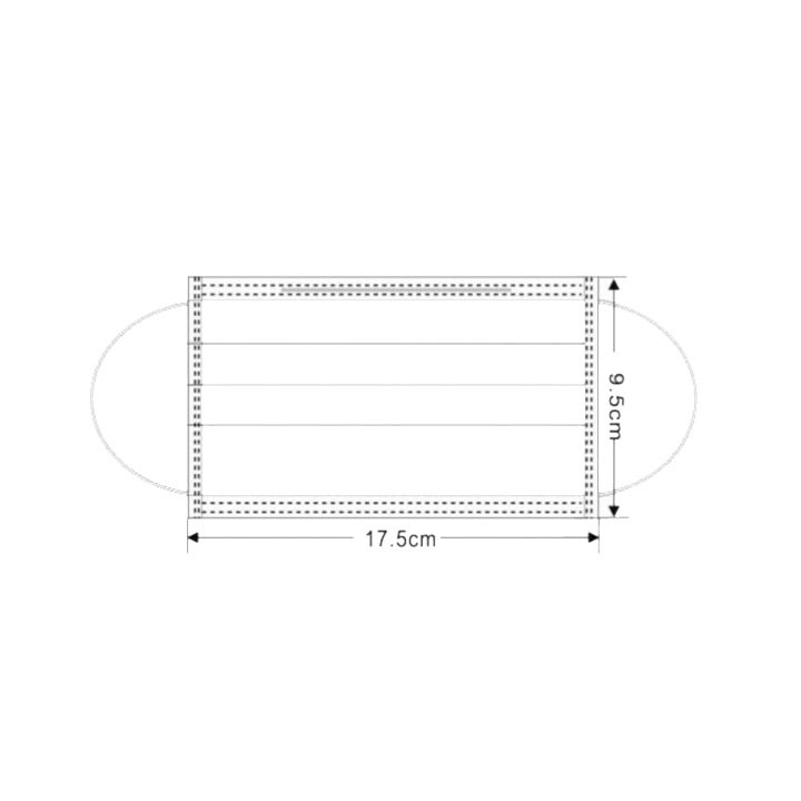 Disposable Surgical Mask Triple Layer Type I Blue (50 Units)