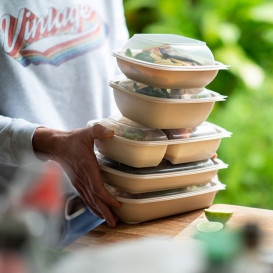 Plastic Deli Container PP Cream 900ml 23x16,5cm (75 Units)  