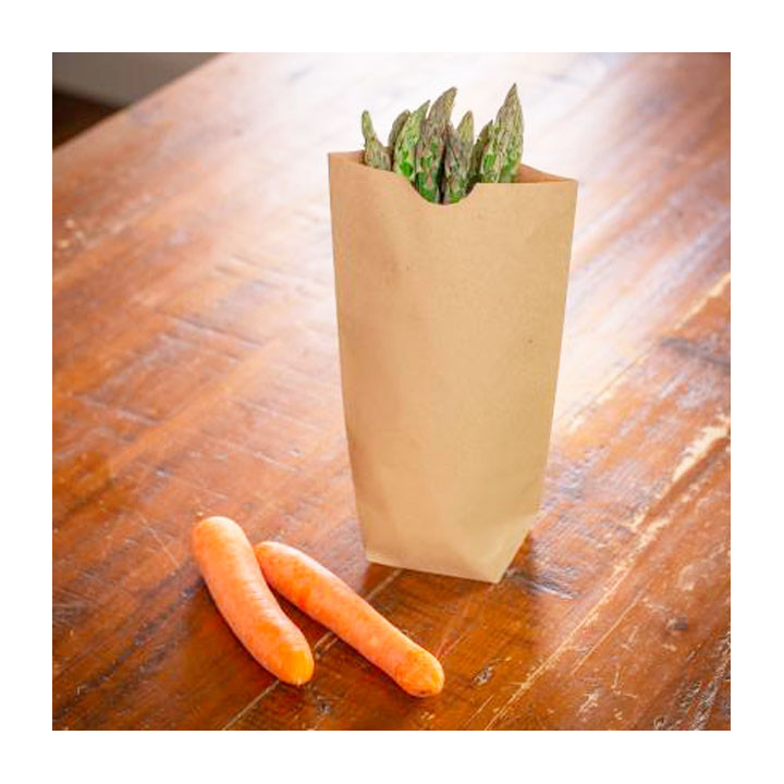 Paper Bag with Hexagonal Base Kraft 23x35cm (50 Units)