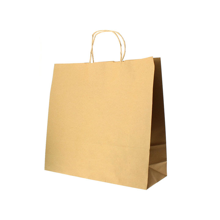 Paper Bag with Handles Kraft Hawanna 100g 28+16x27cm (200 Units)