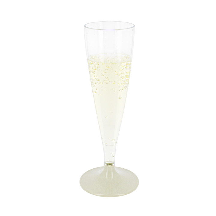 Plastic Stemmed Flute Sparkling Wine Beige 140ml 2P (20 Units)