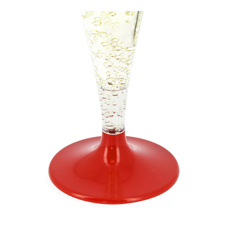 Plastic Stemmed Flute Sparkling Wine Red 140ml 2P (400 Units)