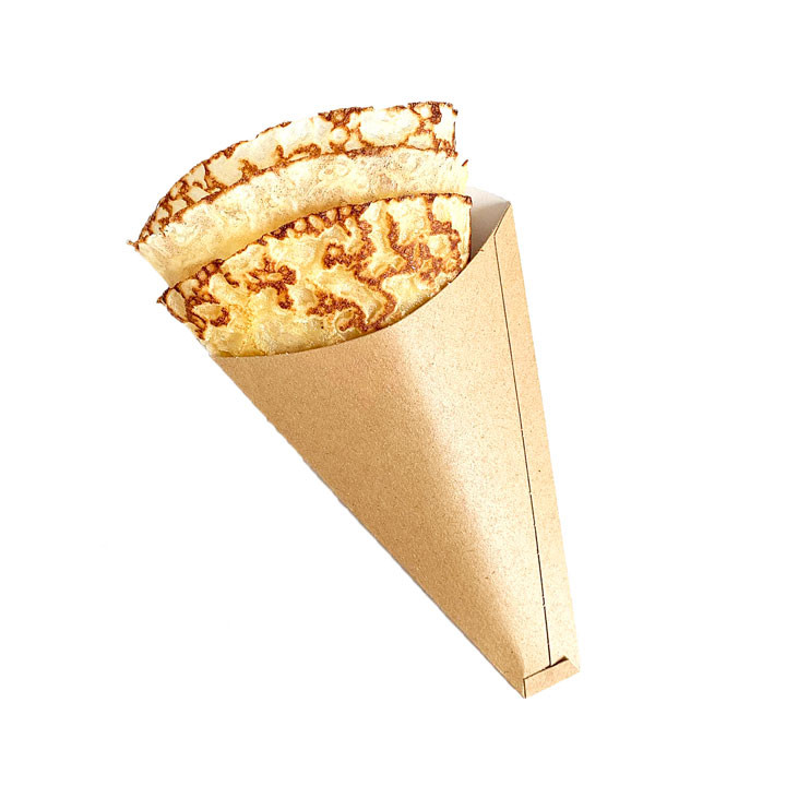 Paper "Crêpes" Cones Kraft 12x2,5x19cm 300g/m2 (2000 Units)