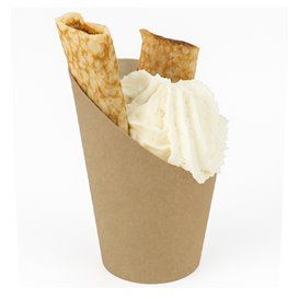 Paper Container Kraft Effect Anti-Grease Medium Cup (55 Units)