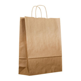 Paper Bag with Handles Kraft Brown 100g 44+15x46cm (25 Units) 