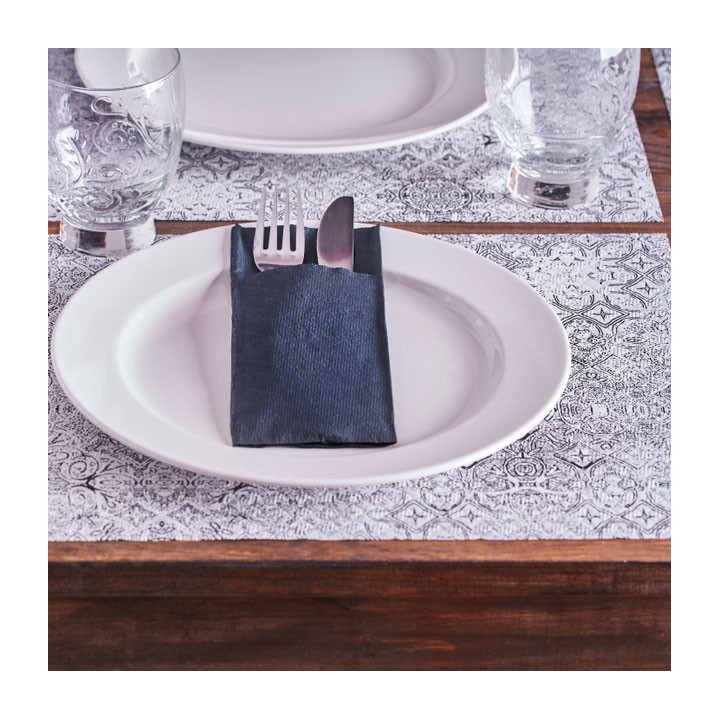 Paper Placemats 30x40cm "Mosaic" Black 40g/m² (1000 Units)