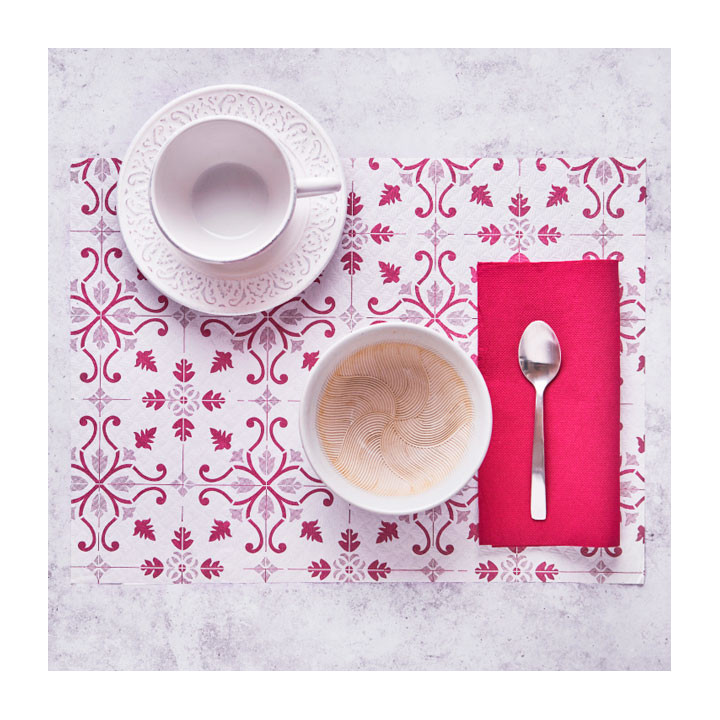 Paper Placemats 30x40cm "La Valenciana" Burgurdy 40g/m² (1000 Units)
