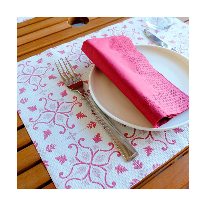 Paper Placemats 30x40cm "La Valenciana" Burgurdy 40g/m² (1000 Units)