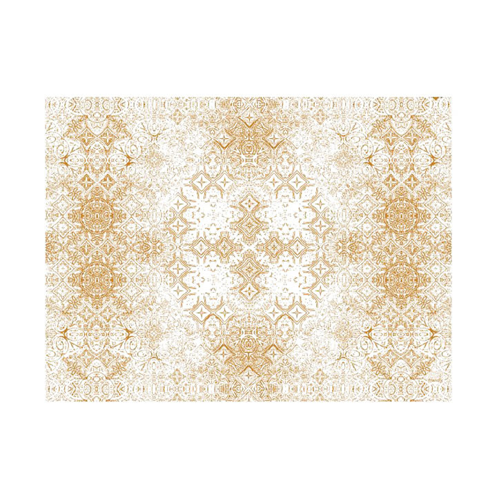 Pre-Cut Paper Tablecloth 1x1m "Mosaic" Cream 40g/m² (400 Units)