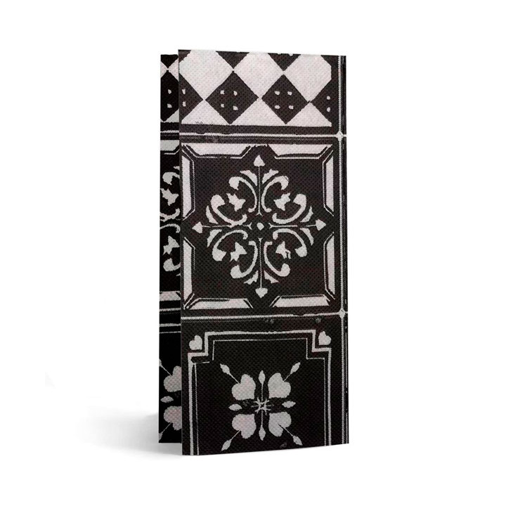 Paper Napkin Double Point 1/8 33x40cm "Alhambra" Black (50 Units) 