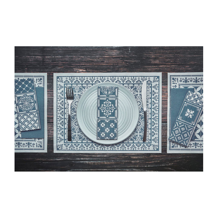 Paper Napkin Double Point 1/8 33x40cm "Alhambra" Turquoise (50 Units) 