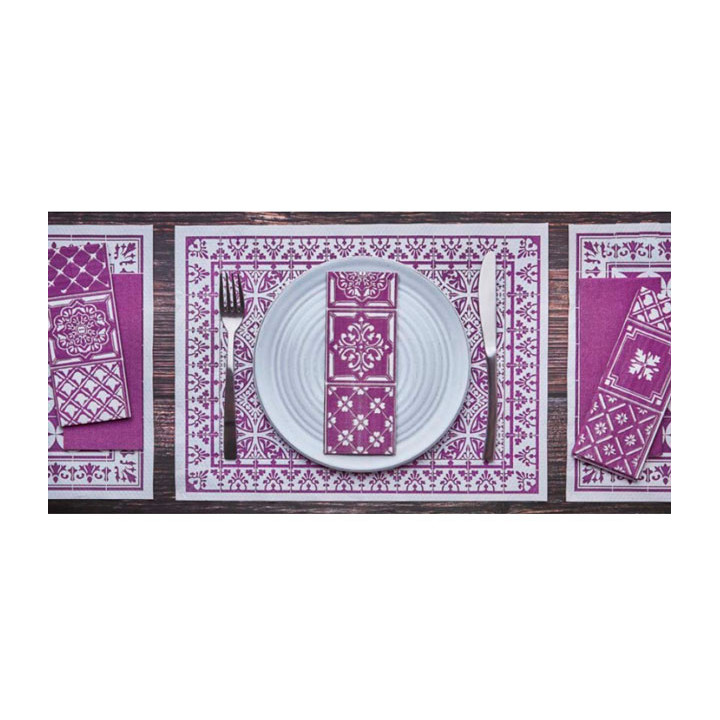Paper Napkin Double Point 1/8 33x40cm "Alhambra" Purple (50 Units) 