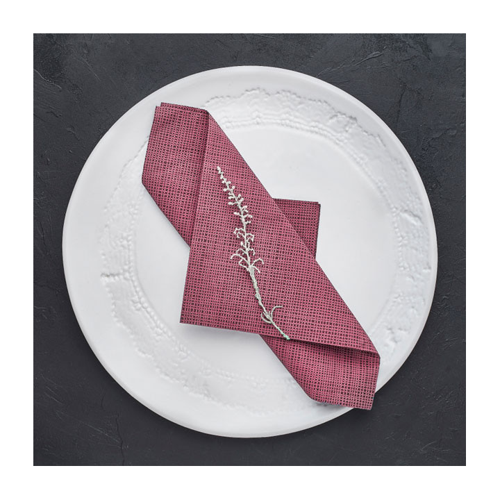 Paper Napkin Double Point 40x40cm "Between Lines" Burgundy (1000 Units)