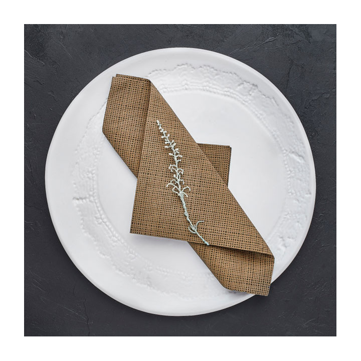 Paper Napkin Double Point 40x40cm "Between Lines" Brown (50 Units) 