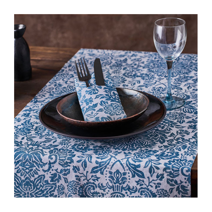 Airlaid Tablecloth Roll 0,4x48m "Versalles" Turquoise 50g/m² P30cm (1 Unit)