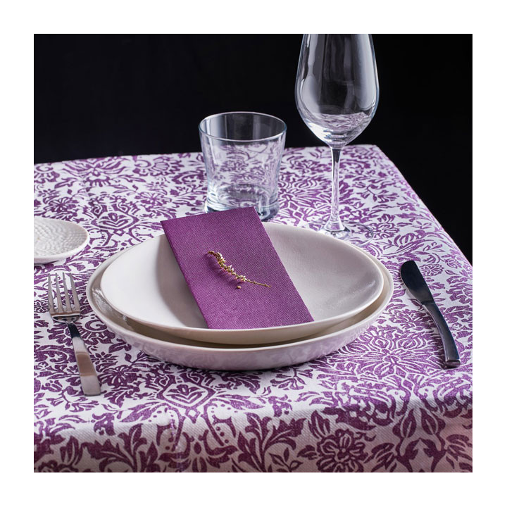 Airlaid Tablecloth Roll 1,2x25m "Versalles" Purple 50g/m² (6 Units)