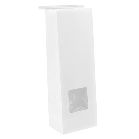 White SOS Bag with Closure and Window 9+6x26 cm