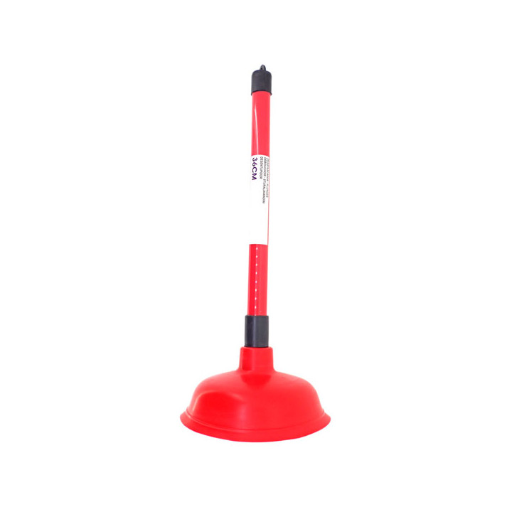 Drain Plunger with Rubber Suction Cup Red Ø13,5x36cm (1 Unit)