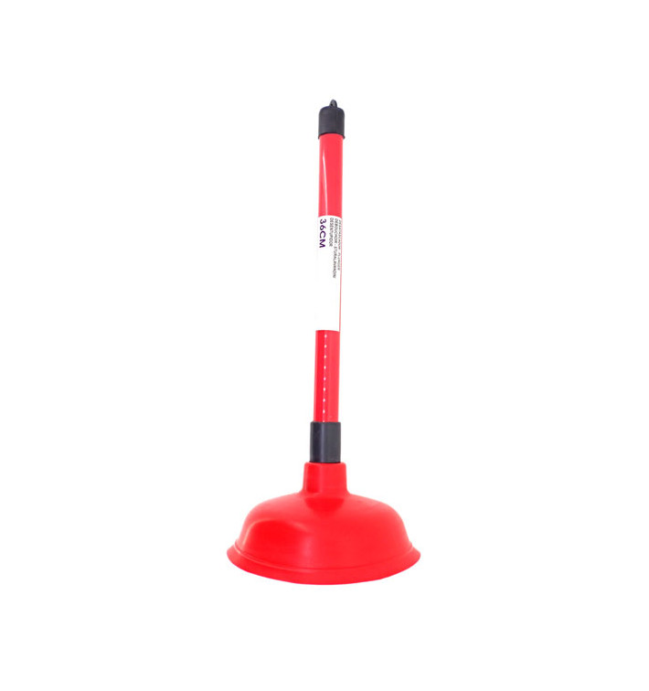 Drain Plunger with Rubber Suction Cup Red Ø13,5x36cm (24 Units)