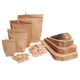 Paper Bag with Hexagonal Base Kraft 19x26cm (1000 Units)