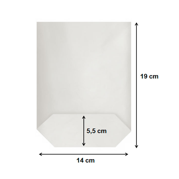 Paper Bag with Hexagonal Base White 14x19cm (50 Units)
