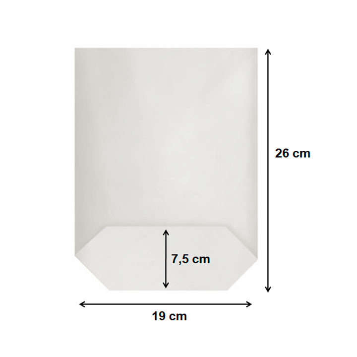 Paper Bag with Hexagonal Base White 19x26cm (50 Units)