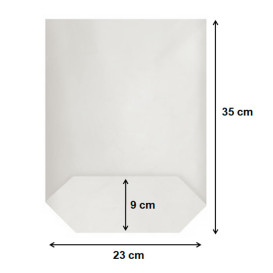 Paper Bag with Hexagonal Base White 23x35cm (100 Units)