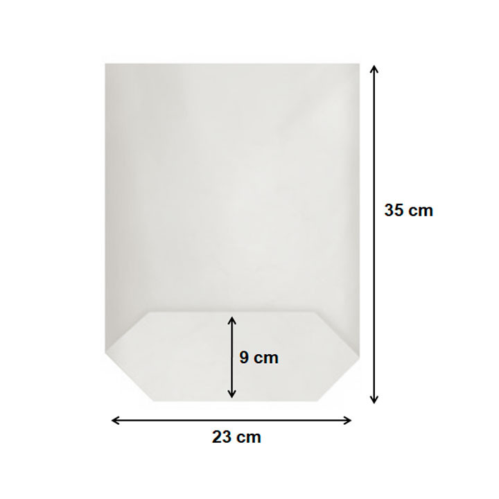 Paper Bag with Hexagonal Base White 23x35cm (100 Units)