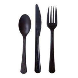 Cornstarch Spoon CPLA Compostable Premium Black 15,5 cm (500 Units) 
