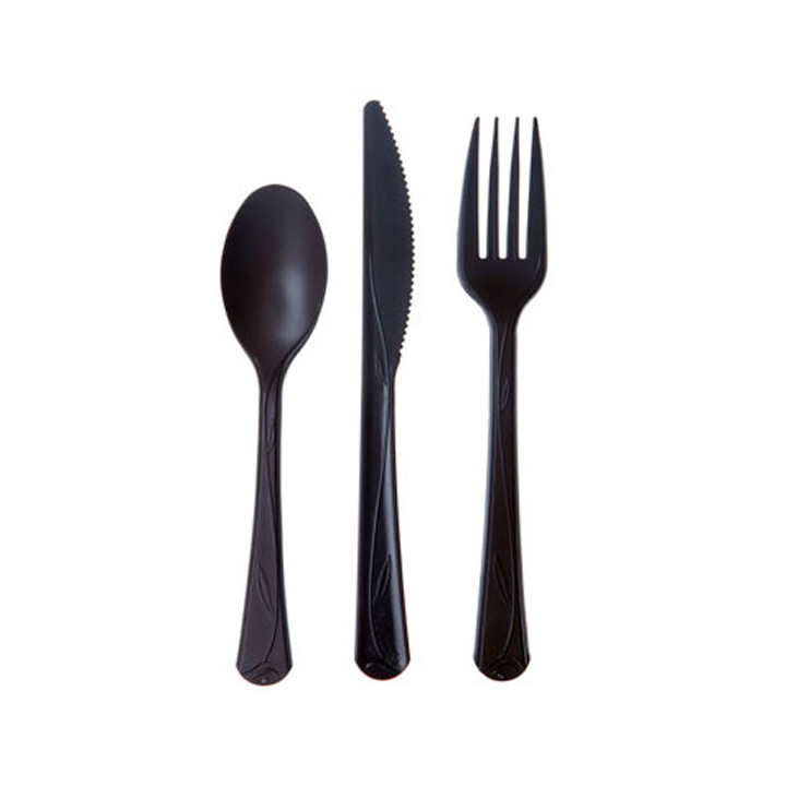 Cornstarch Fork CPLA Compostable Premium Black 17,5 cm (25 Units)